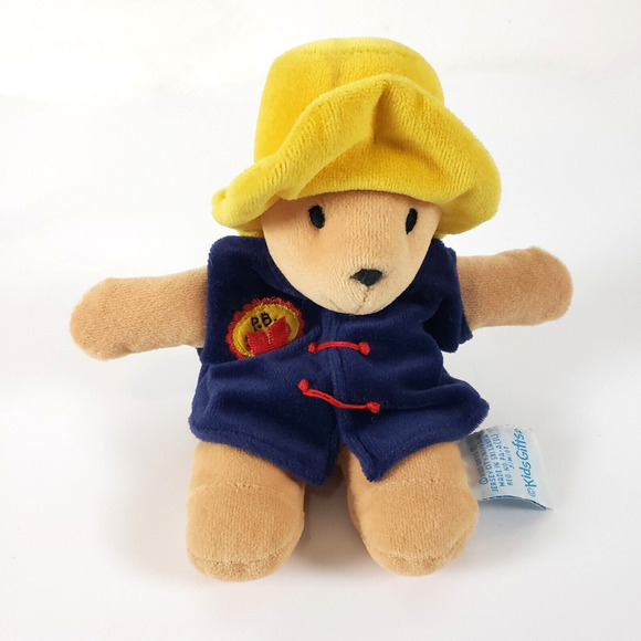Vintage PADDINGTON BEAR Plush Kids Gifts Animal Yellow Hat Blue Coat 9” P.B 2000 - Picture 3 of 9
